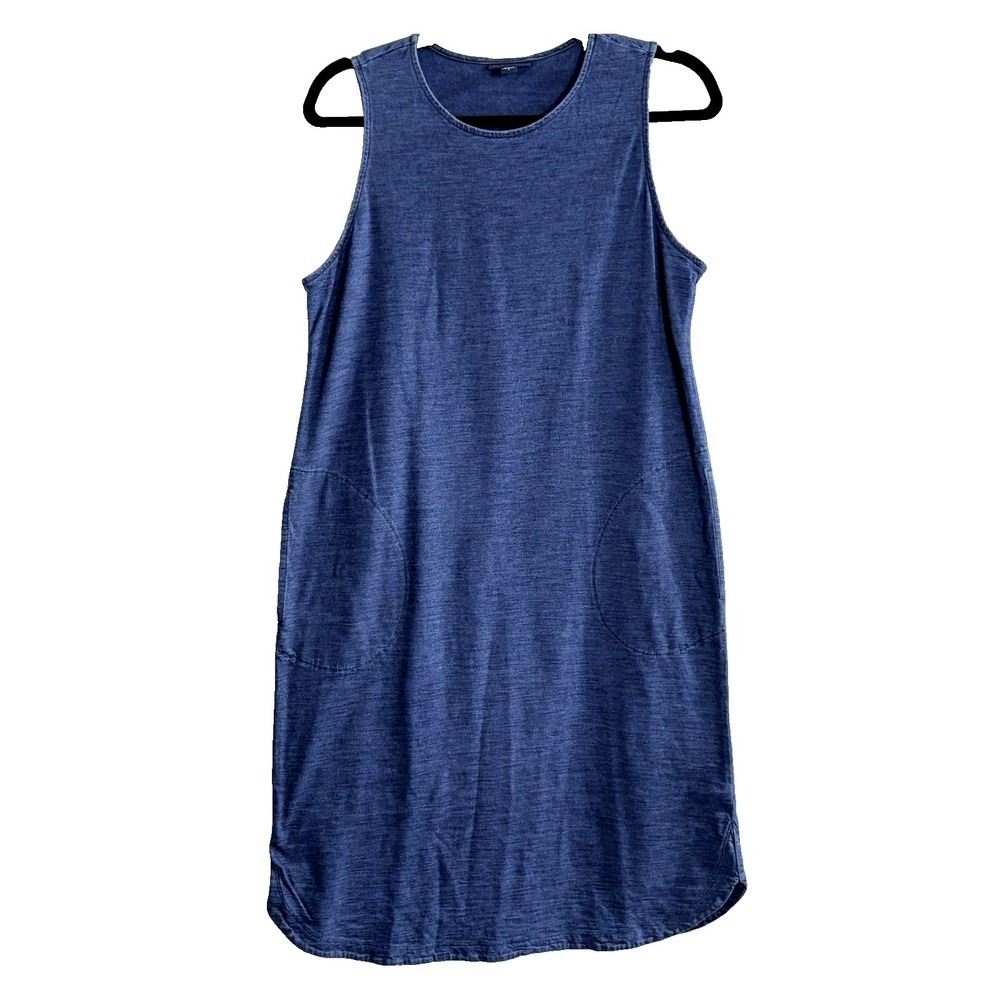 Pure Jill J JILL Indigo Sleeveless Pullover Midi Dress Sz S Blue‎ Casual Summer